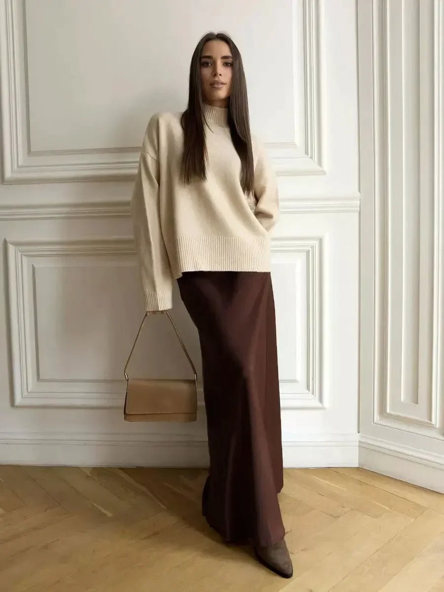 Women’s Satin Maxi Skirt | High Waist Fishtail Skirt | Elegant Summer Style - Real Group UAE