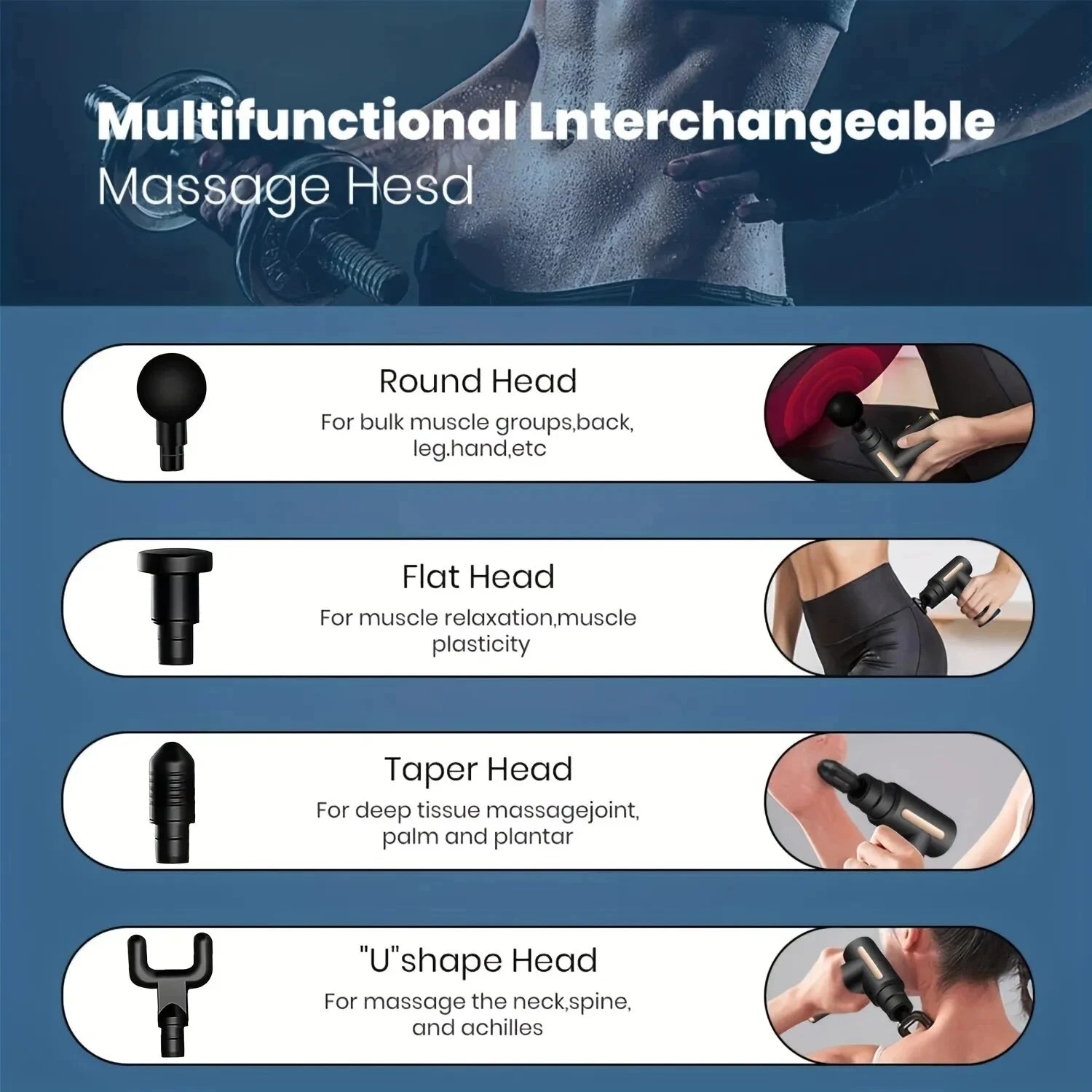 2024 Clucyca Portable Massage Gun,6 Speeds for Muscle Pain Relief,Back Neck Shoulder Deep Tissue Vibration Massager relaxation - Real Group