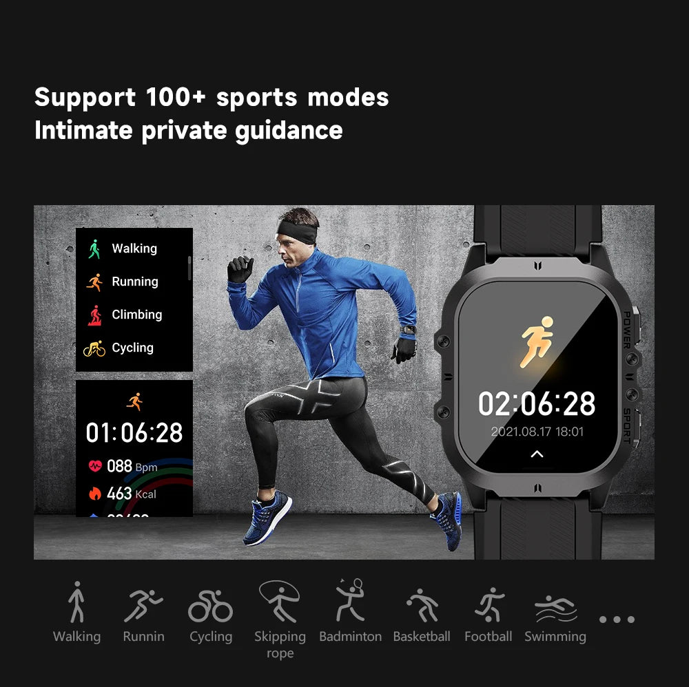 Smart Watch with 100+ Sports Modes, Bluetooth Call & AMOLED Display