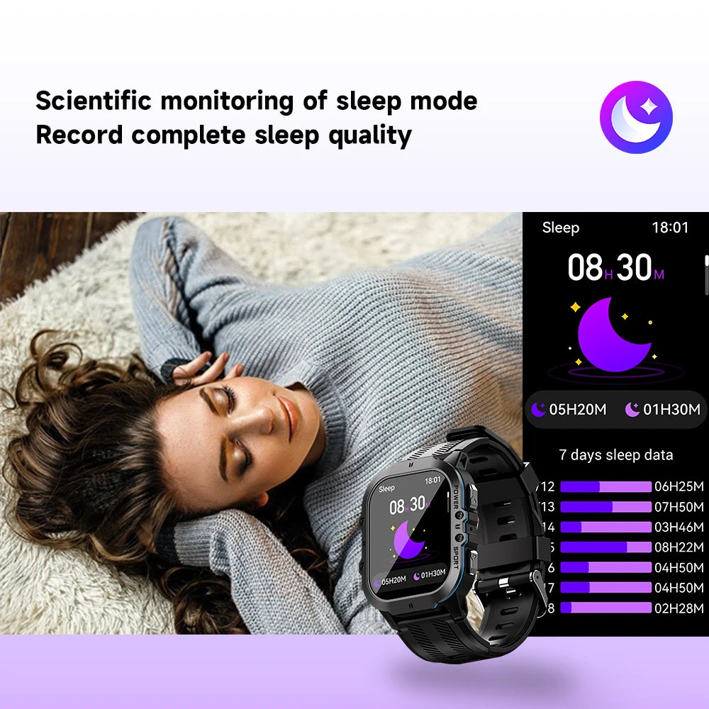 Smart Watch with 100+ Sports Modes, Bluetooth Call & AMOLED Display