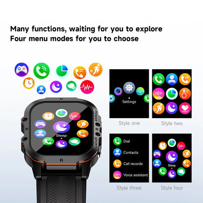 Smart Watch with 100+ Sports Modes, Bluetooth Call & AMOLED Display