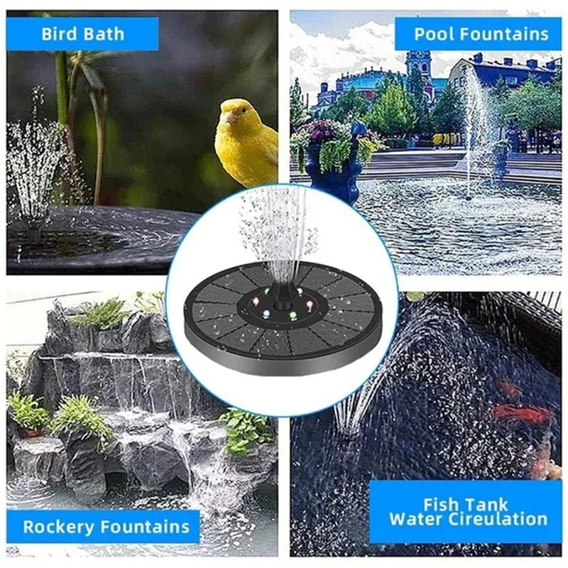 Colorful Solar Fountain Pump for Bird Baths & Outdoor Gardens | Energy - Saving Watering Kit - Real Group