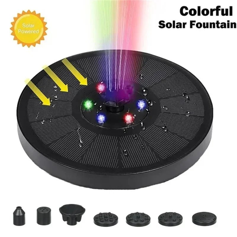 Colorful Solar Fountain Pump for Bird Baths & Outdoor Gardens | Energy - Saving Watering Kit - Real Group