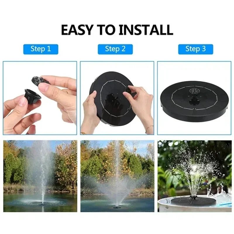 Colorful Solar Fountain Pump for Bird Baths & Outdoor Gardens | Energy - Saving Watering Kit - Real Group