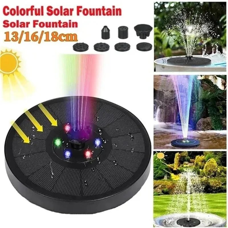 Colorful Solar Fountain Pump for Bird Baths & Outdoor Gardens | Energy - Saving Watering Kit - Real Group