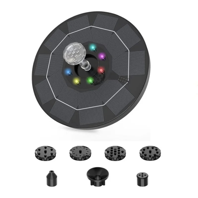 Colorful Solar Fountain Pump for Bird Baths & Outdoor Gardens | Energy - Saving Watering Kit - Real Group