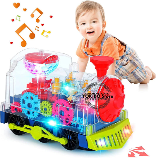 Electric Crawling Train Toy for Kids and Toddlers – Lights, Sound, Music - Real Group