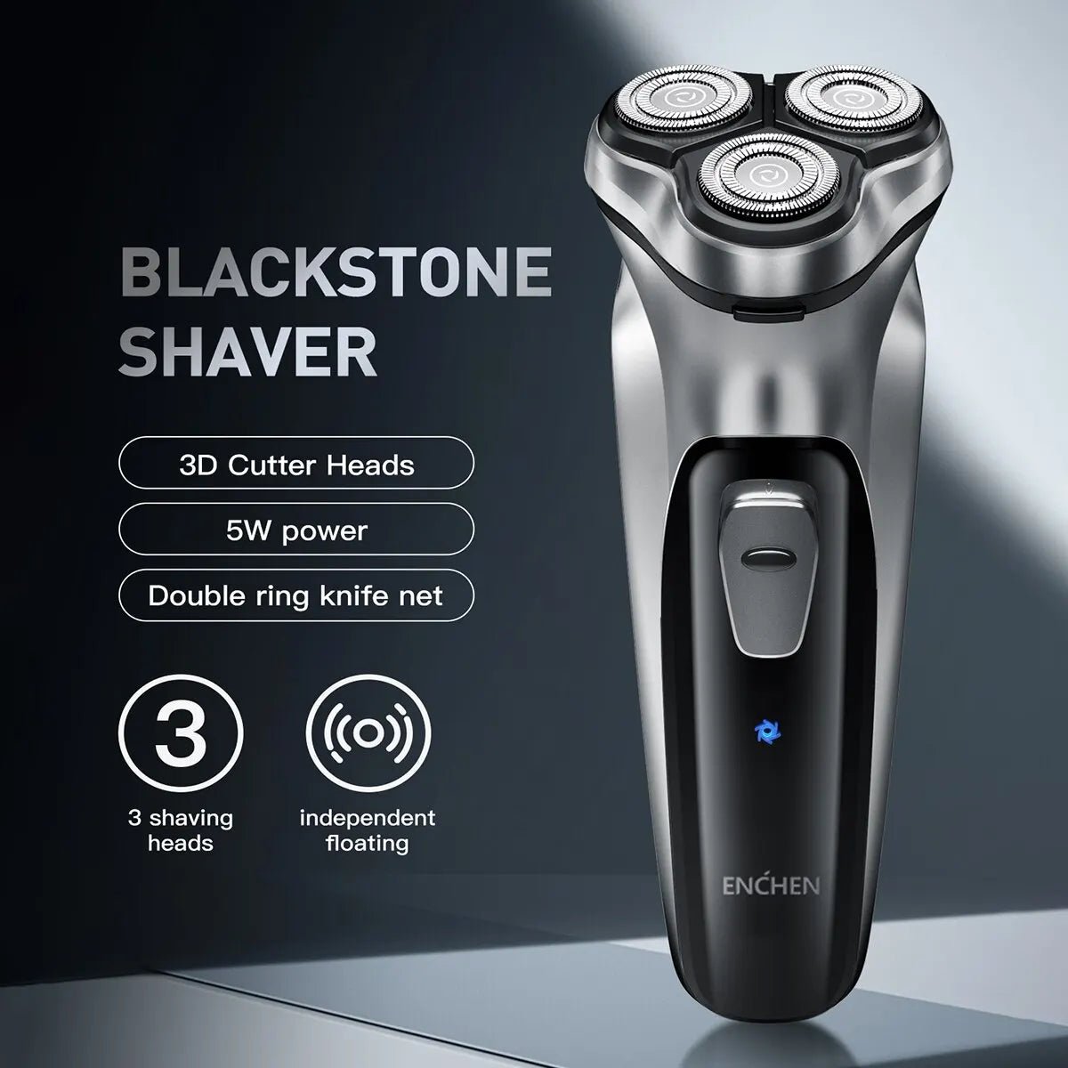 Electrical Rotary Shaver for Men 3D Floating Blade Washable - Real Group