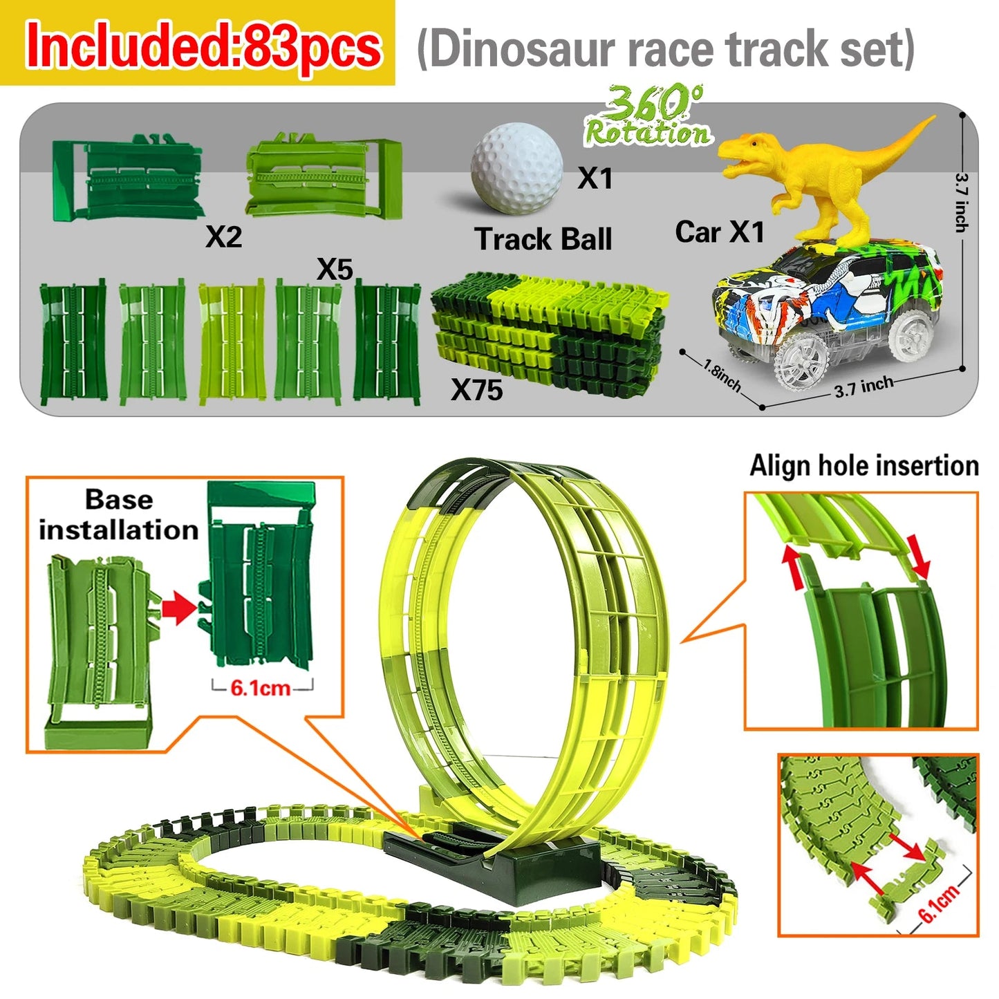 Magic Climbing Electric Dinosaur Car Track Set - Real Group