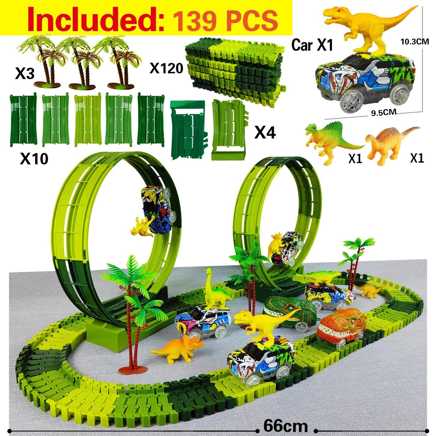 Magic Climbing Electric Dinosaur Car Track Set - Real Group