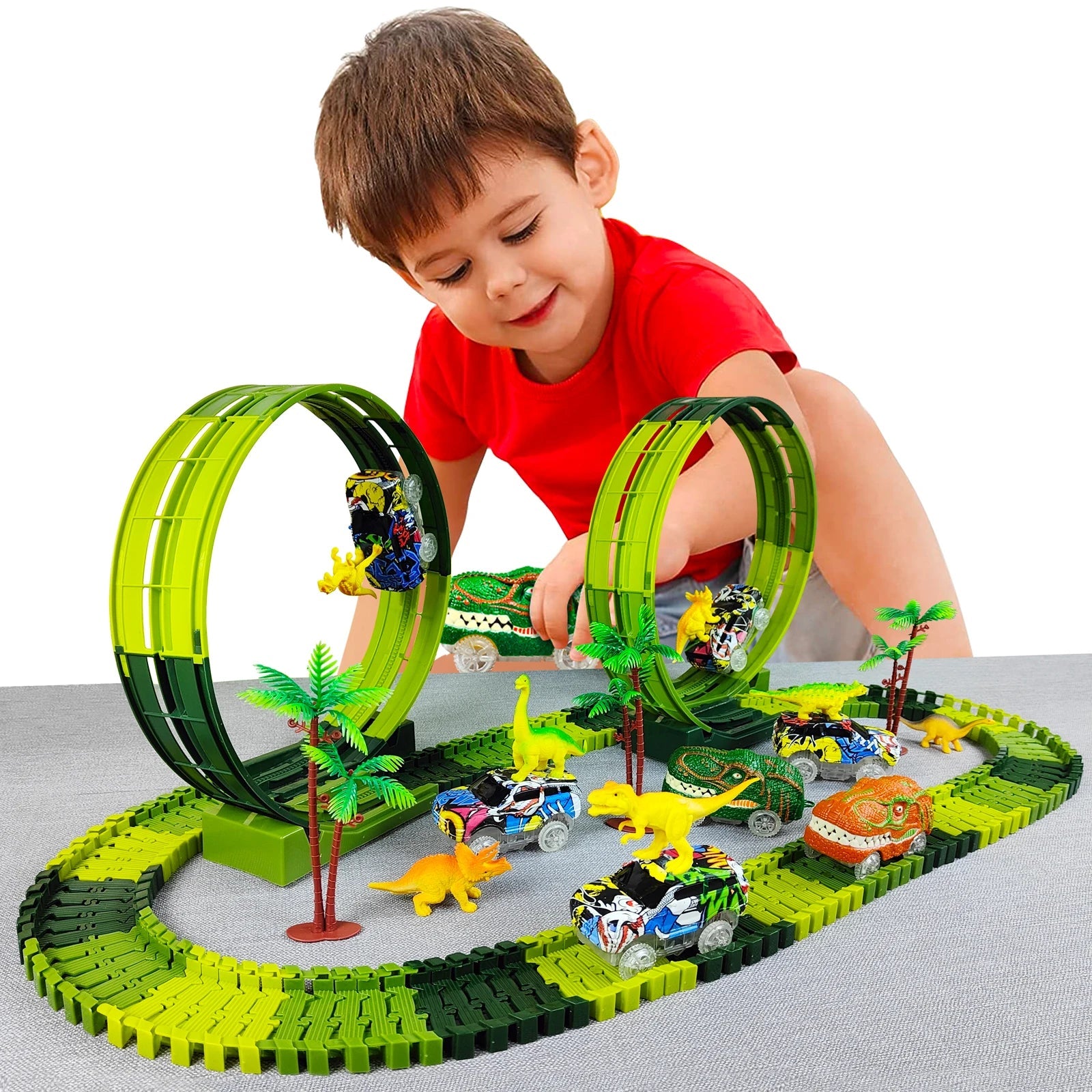 Magic Climbing Electric Dinosaur Car Track Set - Real Group