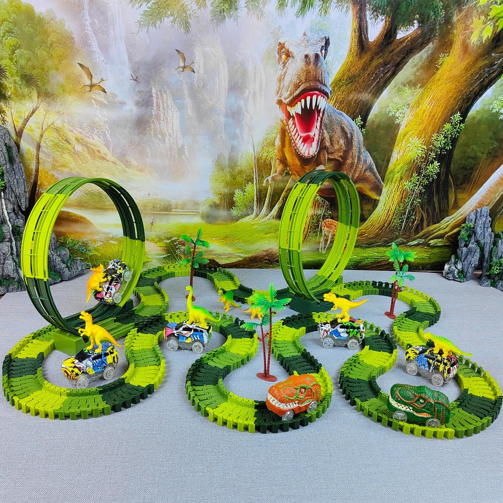 Magic Climbing Electric Dinosaur Car Track Set - Real Group