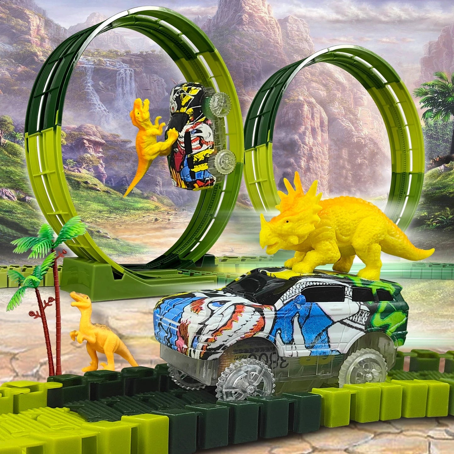 Magic Climbing Electric Dinosaur Car Track Set - Real Group