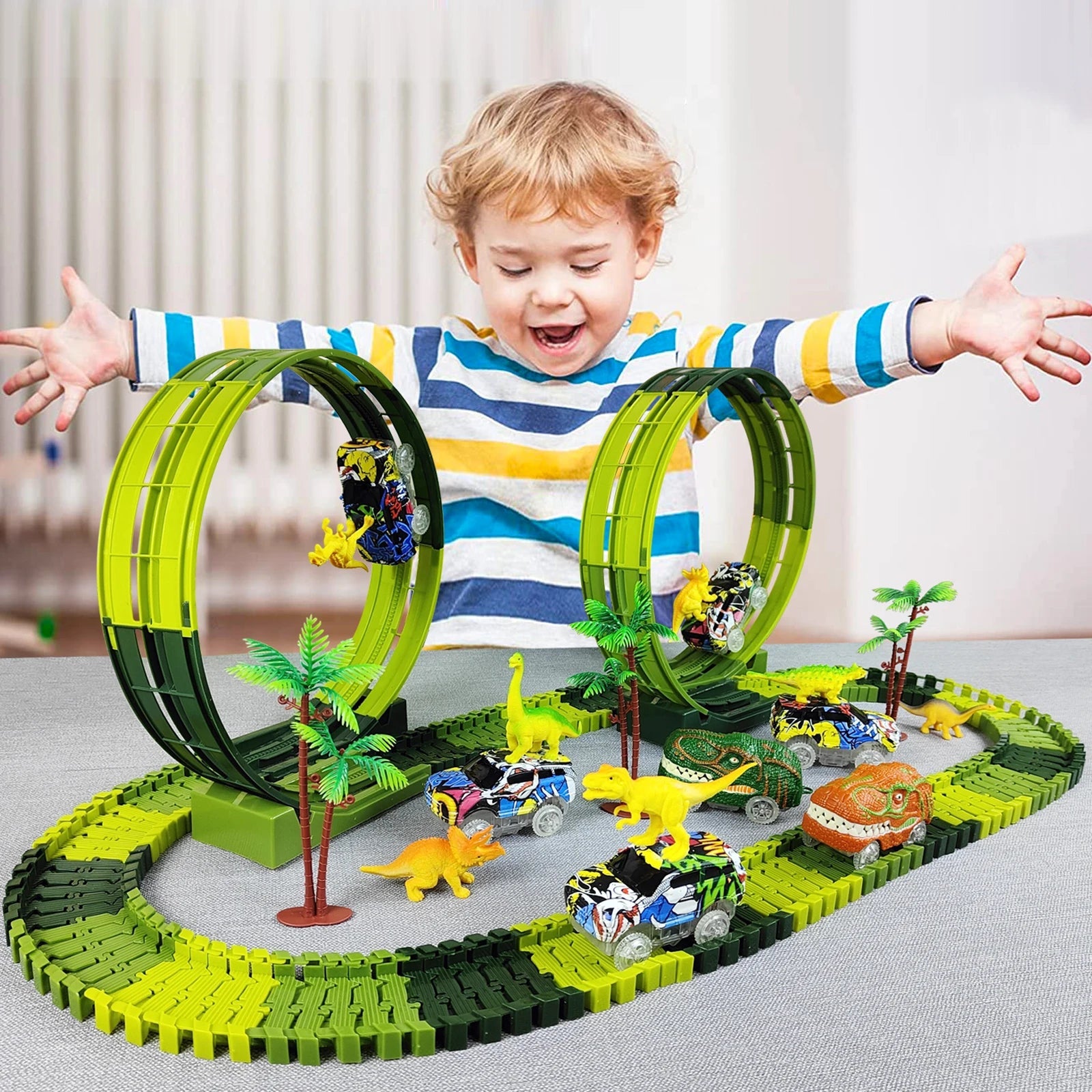 Magic Climbing Electric Dinosaur Car Track Set - Real Group