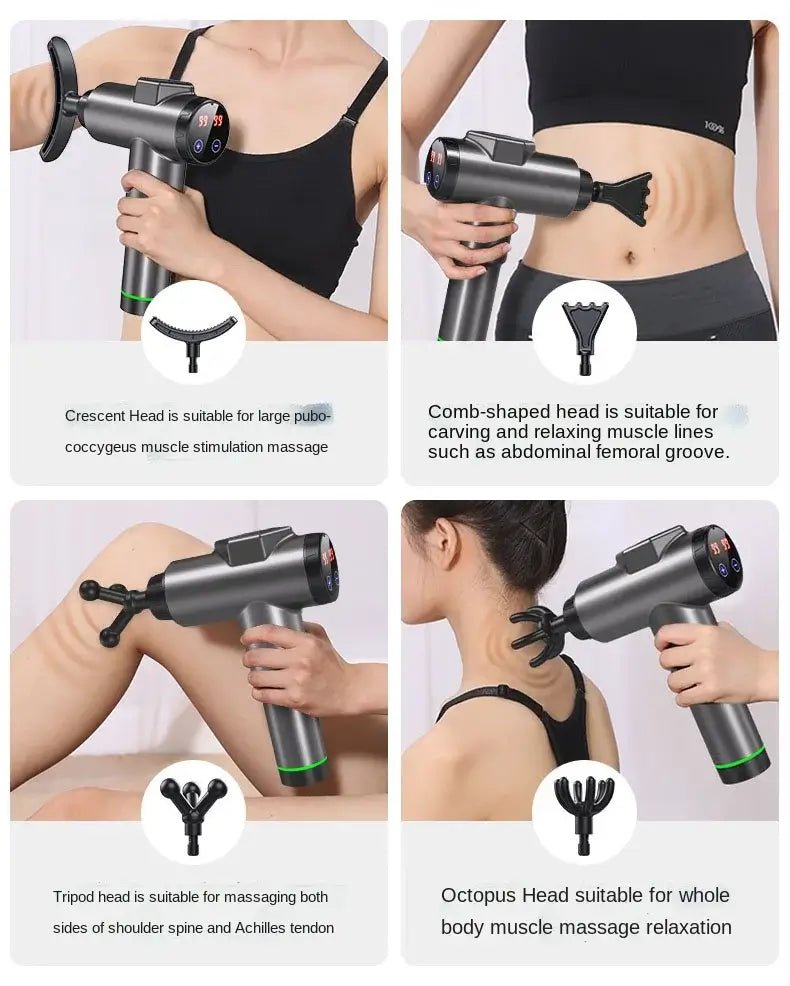 Massage Gun Deep High Frequency Muscle Massage Relaxation Electric Shock LCD Display 99Gear Profession Fascia Gun - Real Group