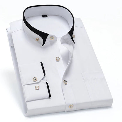 Men’s Dress Shirt | Long Sleeve Formal Button - Down Shirt - Real Group