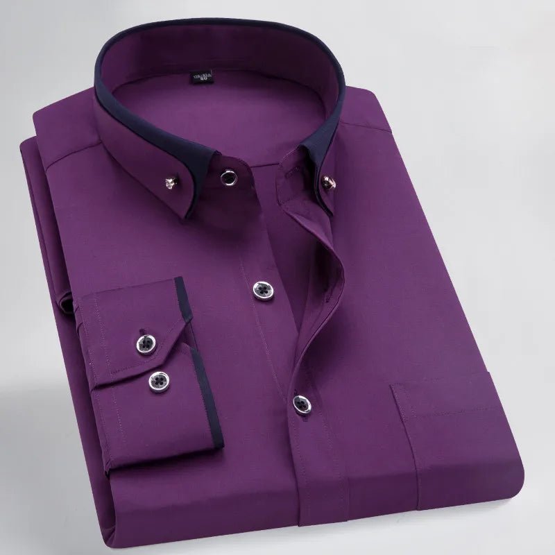 Men’s Dress Shirt | Long Sleeve Formal Button - Down Shirt - Real Group