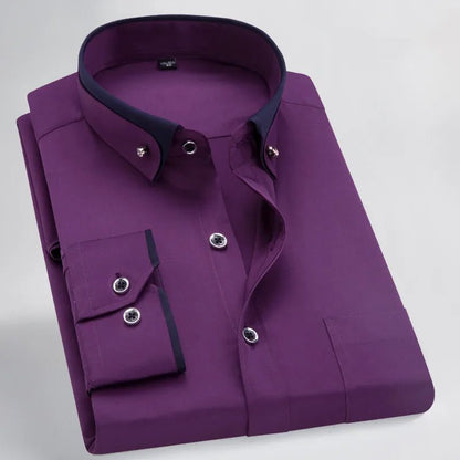 Men’s Dress Shirt | Long Sleeve Formal Button - Down Shirt - Real Group