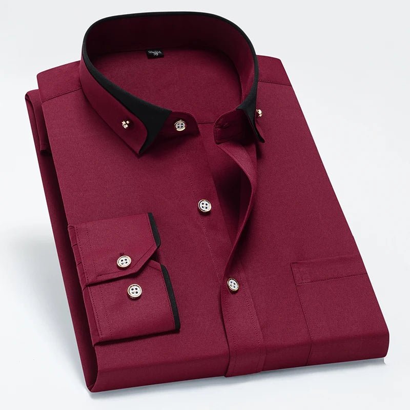 Men’s Dress Shirt | Long Sleeve Formal Button - Down Shirt - Real Group