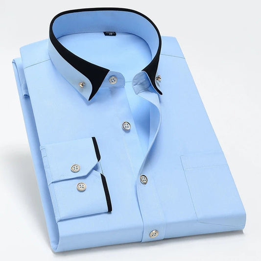 Men’s Dress Shirt | Long Sleeve Formal Button - Down Shirt - Real Group
