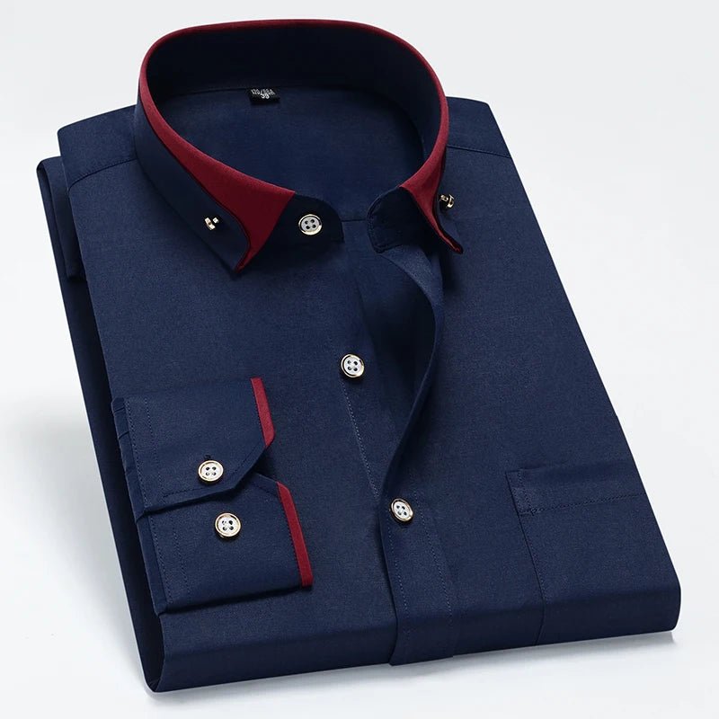 Men’s Dress Shirt | Long Sleeve Formal Button - Down Shirt - Real Group