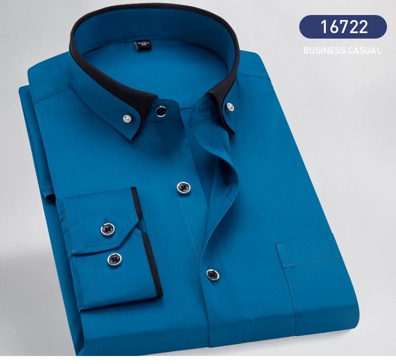 Men’s Dress Shirt | Long Sleeve Formal Button - Down Shirt - Real Group