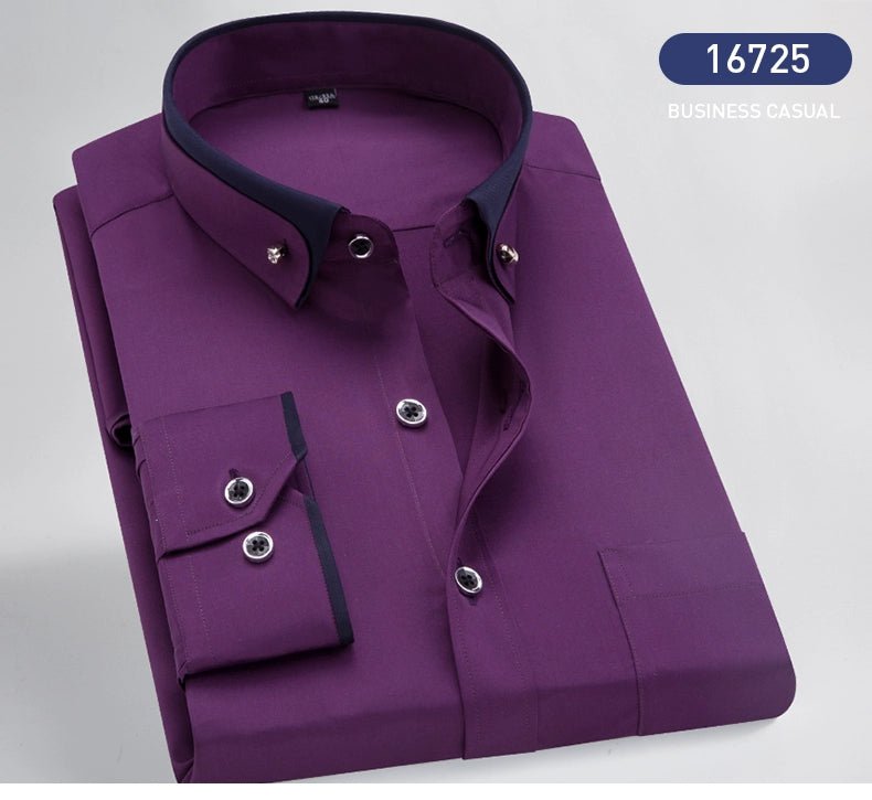 Men’s Dress Shirt | Long Sleeve Formal Button - Down Shirt - Real Group