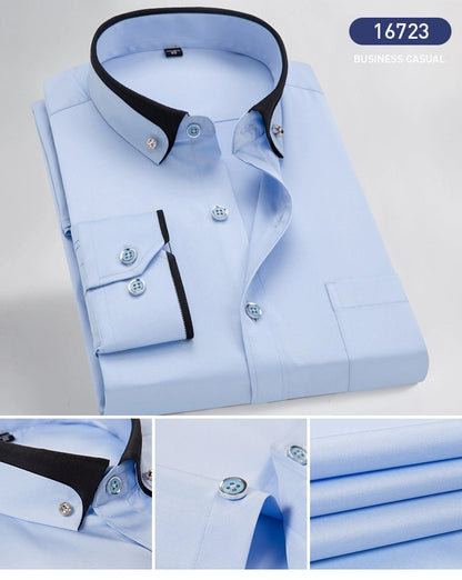 Men’s Dress Shirt | Long Sleeve Formal Button - Down Shirt - Real Group