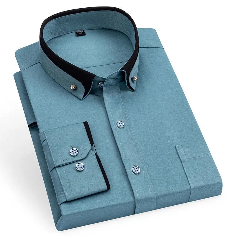 Men’s Dress Shirt | Long Sleeve Formal Button - Down Shirt - Real Group