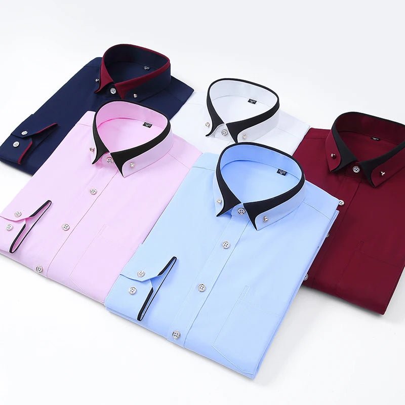 Men’s Dress Shirt | Long Sleeve Formal Button - Down Shirt - Real Group