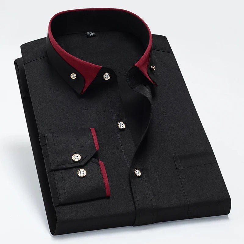 Men’s Dress Shirt | Long Sleeve Formal Button - Down Shirt - Real Group