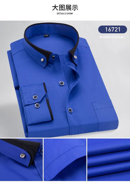 Men’s Dress Shirt | Long Sleeve Formal Button - Down Shirt - Real Group