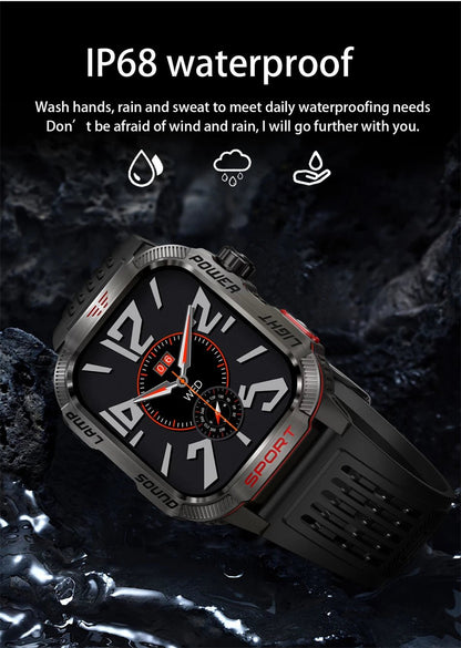 Military GPS Smart Watch for Men with Bluetooth Call & Waterproof Design - Realgroupuae