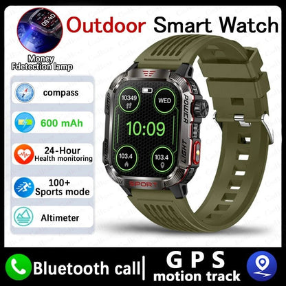 Military GPS Smart Watch for Men with Bluetooth Call & Waterproof Design - Realgroupuae