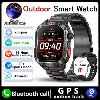 Military GPS Smart Watch for Men with Bluetooth Call & Waterproof Design - Realgroupuae