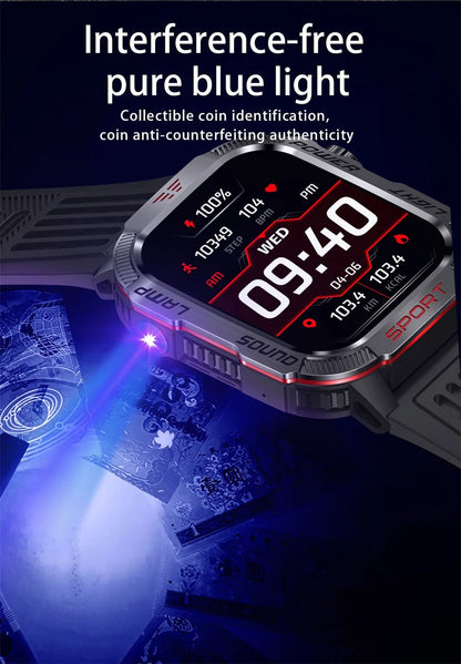 Military GPS Smart Watch for Men with Bluetooth Call & Waterproof Design - Realgroupuae
