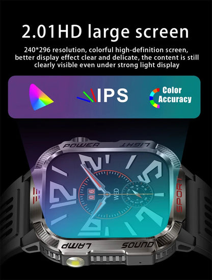 Military GPS Smart Watch for Men with Bluetooth Call & Waterproof Design - Realgroupuae