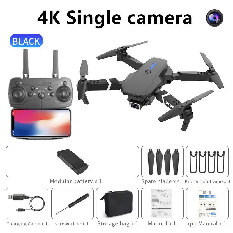 Professional Drone E88 4k wide - angle HD camera WiFi - Real Group