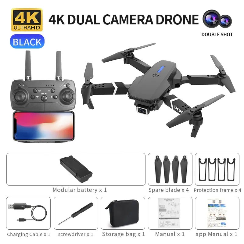 Professional Drone E88 4k wide - angle HD camera WiFi - Real Group