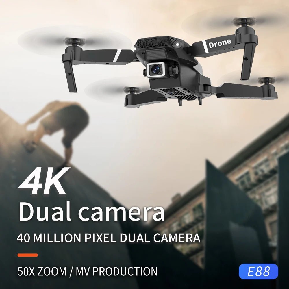 Professional Drone E88 4k wide - angle HD camera WiFi - Real Group