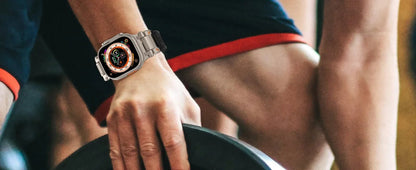 Rugged Strap for Apple Watch 49mm–42mm | Metal + Silicone Band - Realgroupuae
