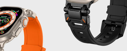 Rugged Strap for Apple Watch 49mm–42mm | Metal + Silicone Band - Realgroupuae