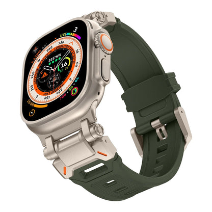 Rugged Strap for Apple Watch 49mm–42mm | Metal + Silicone Band - Realgroupuae