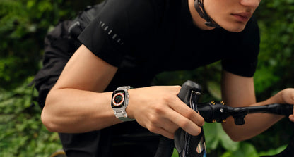 Rugged Strap for Apple Watch 49mm–42mm | Metal + Silicone Band - Realgroupuae
