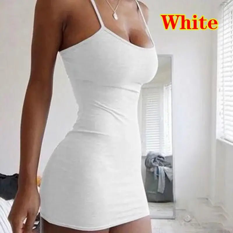 Sexy Short Dress Nightclub Dress for Women Tight - Fitting Wrap Hip Over - The - Knee Sleeveless Dresses Summer Street Bodycon Dress - Real Group