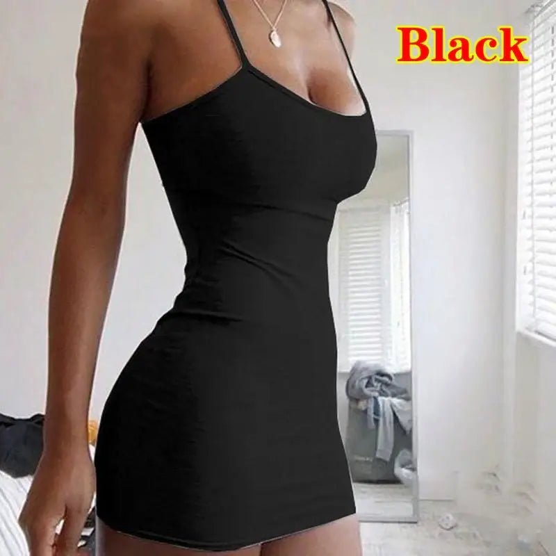 Sexy Short Dress Nightclub Dress for Women Tight - Fitting Wrap Hip Over - The - Knee Sleeveless Dresses Summer Street Bodycon Dress - Real Group