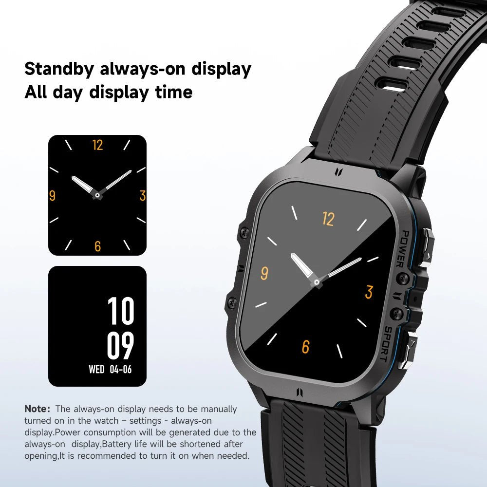 Smart Watch with 100+ Sports Modes, Bluetooth Call & AMOLED Display - Realgroupuae