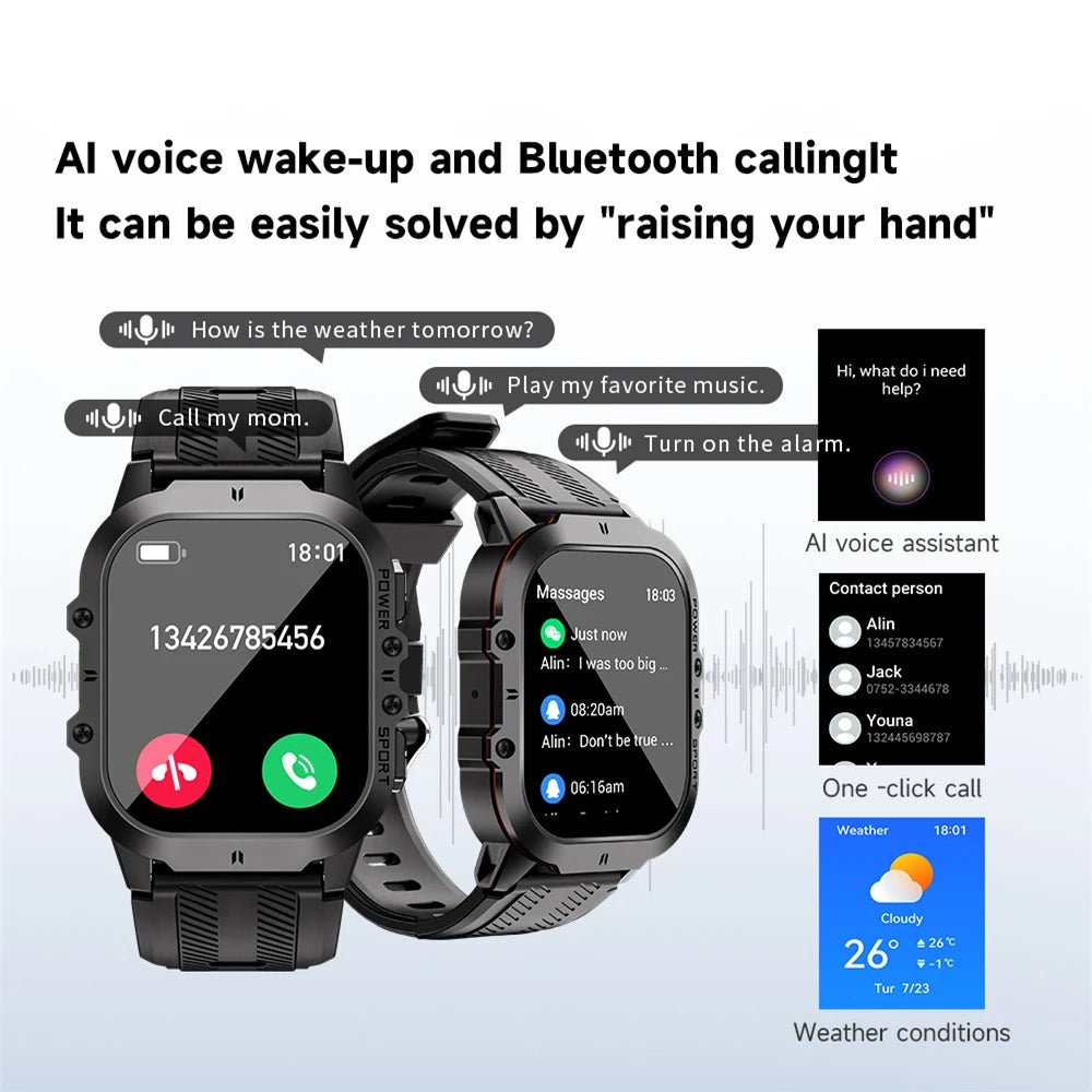 Smart Watch with 100+ Sports Modes, Bluetooth Call & AMOLED Display - Realgroupuae