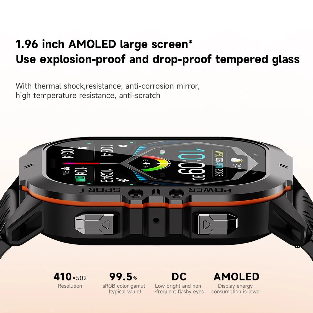 Smart Watch with 100+ Sports Modes, Bluetooth Call & AMOLED Display - Realgroupuae