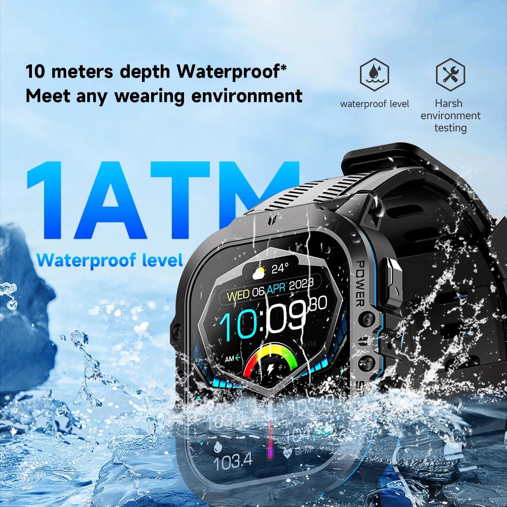 Smart Watch with 100+ Sports Modes, Bluetooth Call & AMOLED Display - Realgroupuae